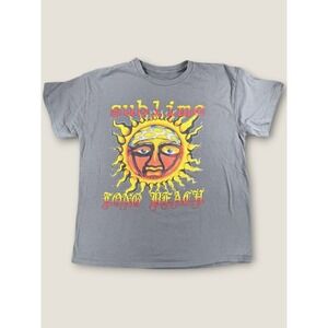 Sublime Band T-Shirt Large Gray Sun Logo Long Beach 40oz to Freedom Skater L